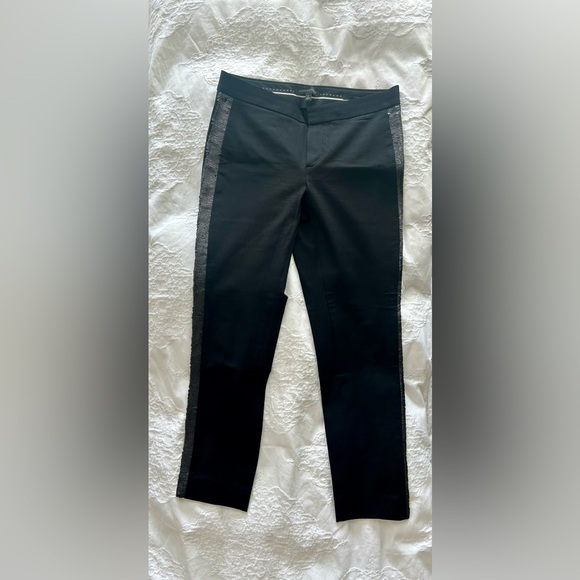 Banana Republic Women’s Sloan Cropped Tux Pant with Sequin Trim Size 4 - Picture 3 of 10